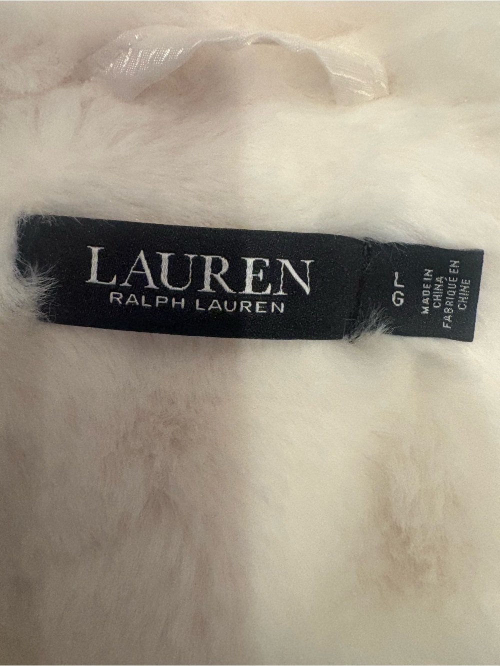 Lauren Ralph Lauren Cream Faux Fur Coat - Ivory